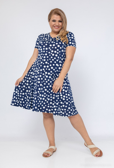 Wholesaler Veti Style - Flared polka dot dress