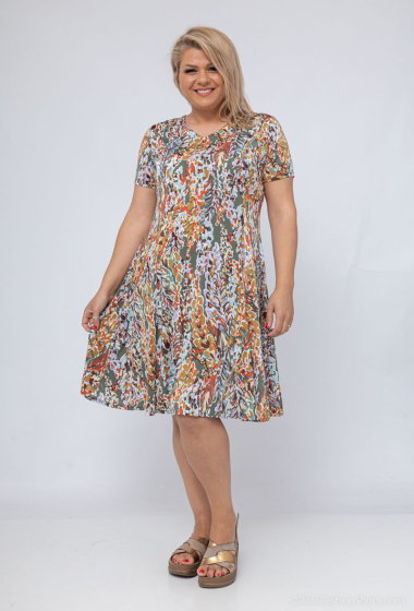 Großhändler Veti Style - Ausgestelltes bedrucktes Kleid