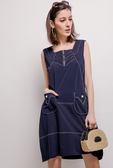 Wholesaler Veti Style - Stretch dress with pockets