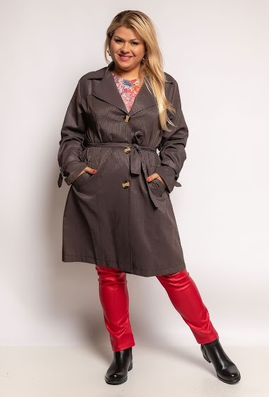Wholesaler Veti Style - Trench coat with metallized stripes
