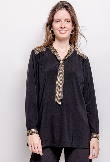 Großhändler Veti Style - Bluse mit Schluppenkragen