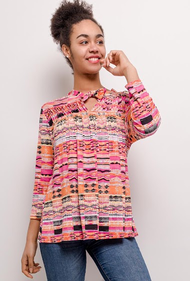 Wholesaler Veti Style - Stretch printed blouse