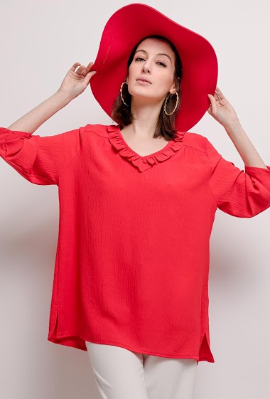 Großhändler Veti Style - Blouse with ruffles