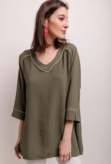 Wholesaler Veti Style - Blouse with gold detail