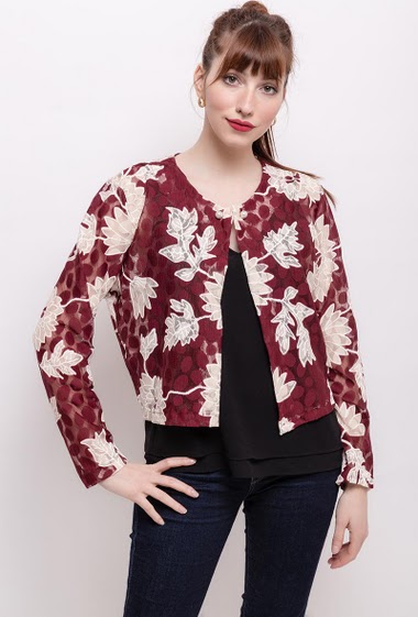 Wholesaler Veti Style - Crop jacket with flowers
