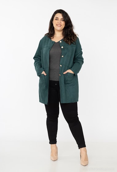Wholesaler Veti Style - Faux suede jacket with seams