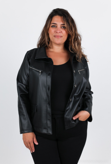 Wholesaler Veti Style - Faux leather jacket
