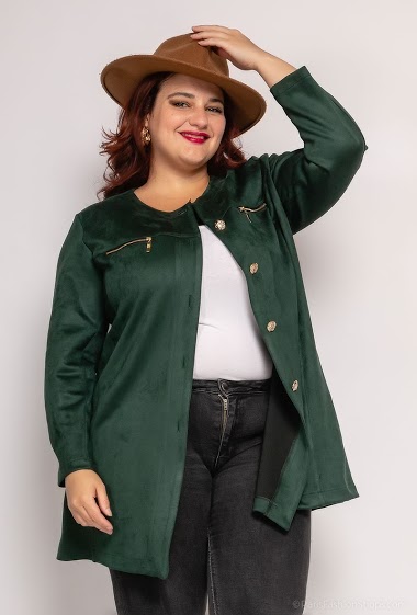 Wholesaler Veti Style - Mid-length faux suede jacket