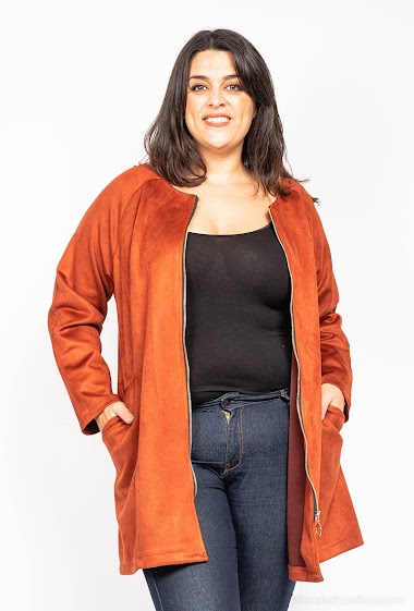 Großhändler Veti Style - Mid-length faux suede jacket