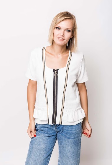 Wholesaler Veti Style - Zip jacket with short sleeves