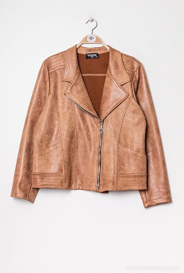 Wholesalers Veti Style - sequin faux leather jacket