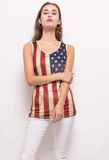 Wholesaler MJ FASHION - Tank top with printed flag