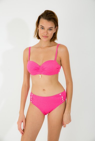 Großhändler Vidoya Swimwear - 2-piece swimsuit in solid color with high waist and jewelry