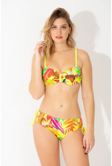 Wholesaler Vidoya Swimwear - 2-piece swimsuit with leaf pattern high waist and jewelry