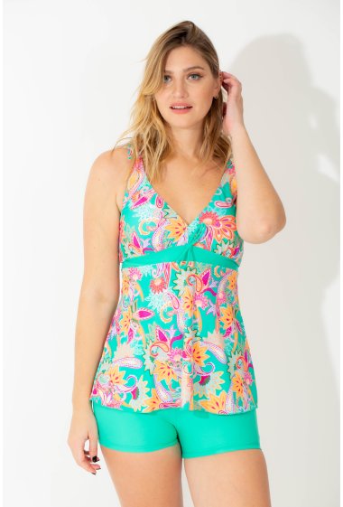 Wholesaler Vidoya Swimwear - 2-piece swimsuit, floral print tankini