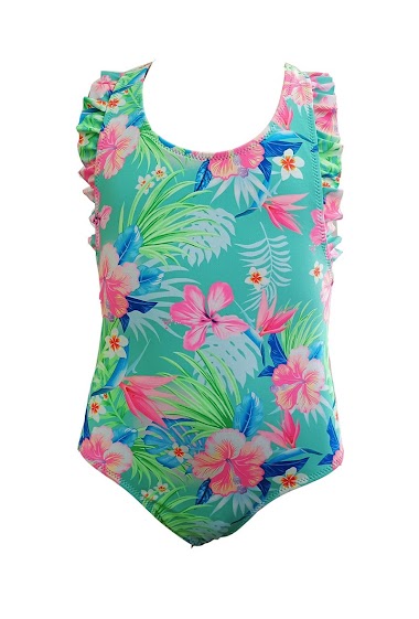 Wholesalers Vidoya Swimwear - One-piece girl's swimsuit with ruffles
