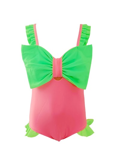 Wholesaler Vidoya Swimwear - One-piece girl's swimsuit with large ribbon