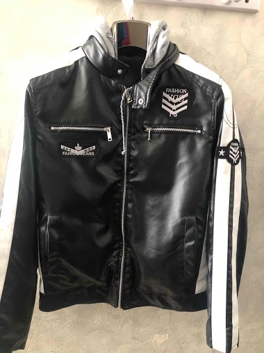 Removable leather jacket detachable hood
