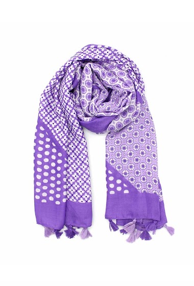Wholesaler Vimoda - Patterned scarves with pompom