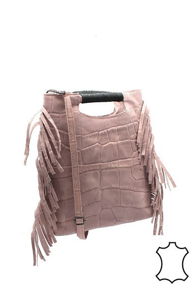 Wholesaler Vimoda - Leather Crossbody bag with fringes