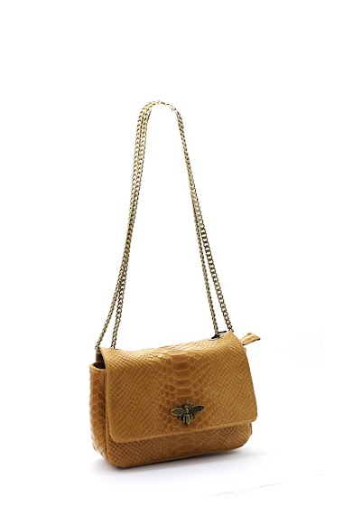 Wholesaler Vimoda - Leather Shoulder bag with bee clasp