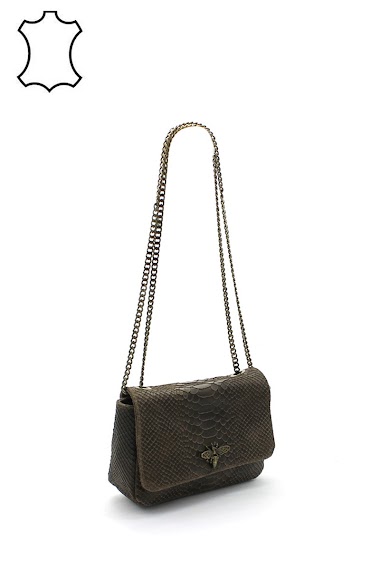 Leather Shoulder bag with bee clasp Vimoda