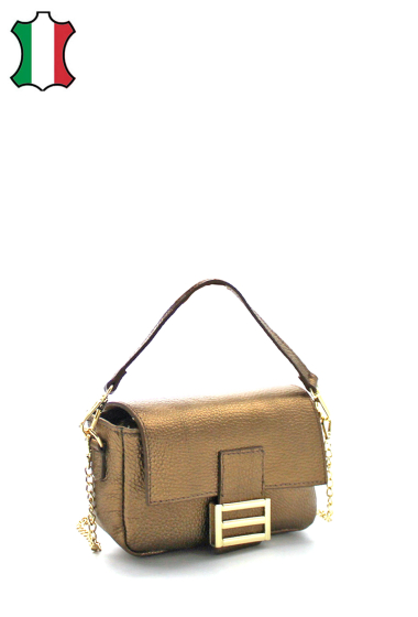 Leather Shoulder bag with bee clasp Vimoda