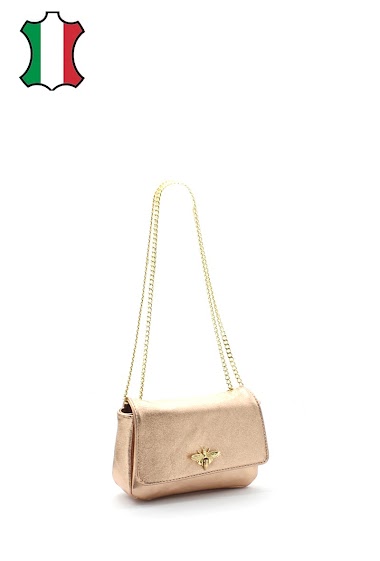 Wholesaler Vimoda - Metallic leather shoulder bag with bee