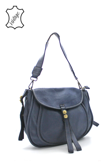 Wholesaler Vimoda - Vintage leather shoulder bag with studs