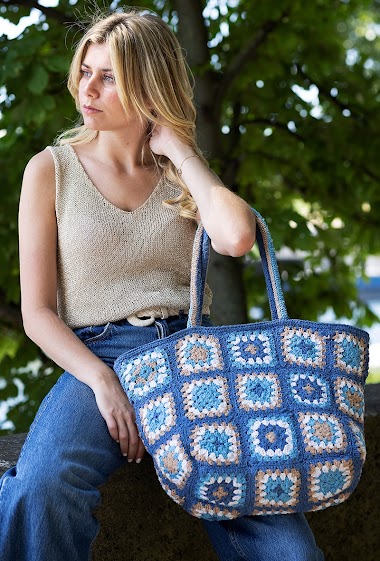 Wholesaler Vimoda - Granny multicolored crochet cotton bag