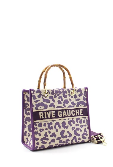 Wholesaler Vimoda - Rive Gauche bag with bamboo handles - leopard pattern