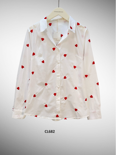 Mayorista Vintage Dressing - Camisa con corazón bordado