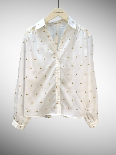 Großhändler Vintage Dressing - besticktes Hemd