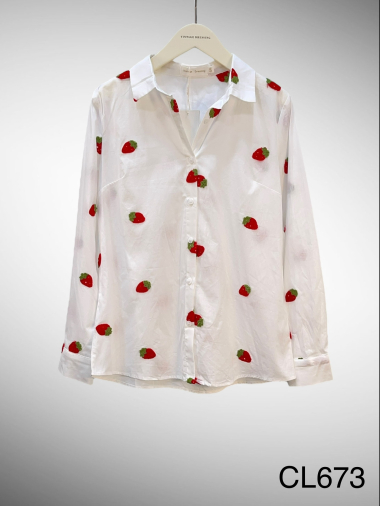 Grossiste Vintage Dressing - chemise broderie fruit