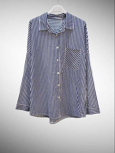 Großhändler Vintage Dressing - Gestreiftes Hemd aus Baumwolle