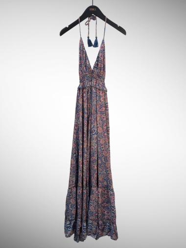 Wholesaler Vintage Dressing - HALF BACK PRINTED DRESS LD1335