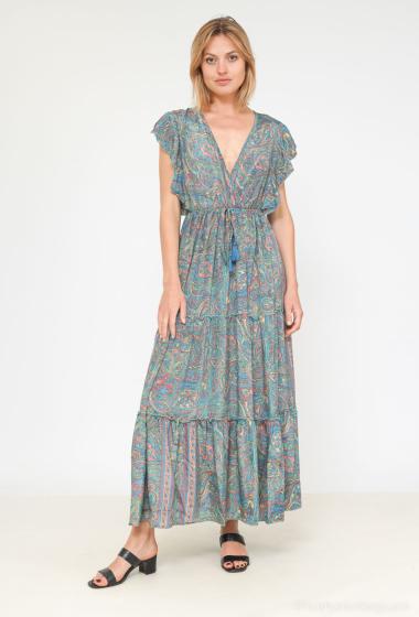 Wholesaler Vintage Dressing - SHORT SLEEVE PRINTED DRESS LD2432