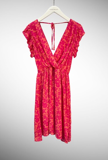 Großhändler Vintage Dressing - Robe imprimee courte sans manche