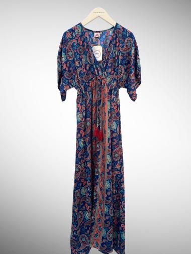Großhändler Vintage Dressing - KURZÄRMELIGES bedrucktes Kleid