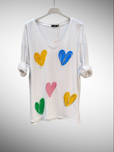 Mayorista Vintage Dressing - Camiseta corazón manga larga