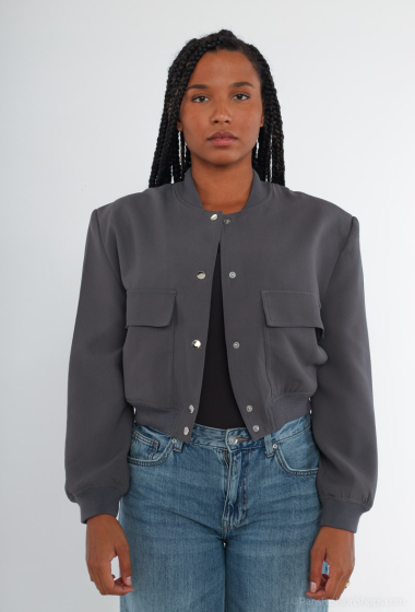 Wholesaler Voyelles - Bomber jacket with double pockets