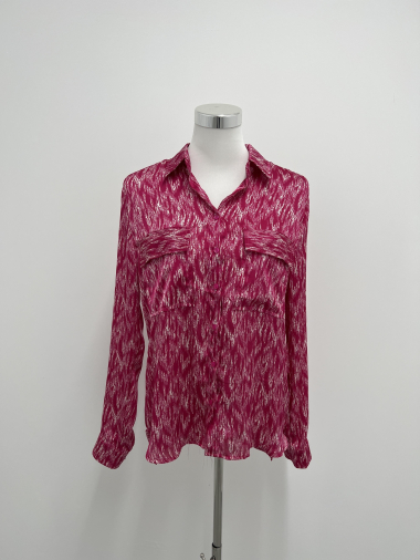 Wholesaler Voyelles - Patterned shirt with double pockets