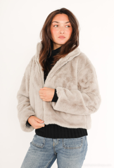 Wholesaler Voyelles - Long-sleeved furry down jacket