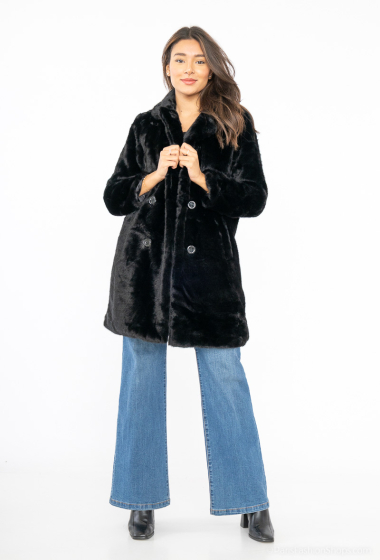 Wholesaler Voyelles - Down jacket with buttoned fur