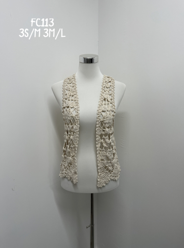 Wholesaler Voyelles - floral mesh vest
