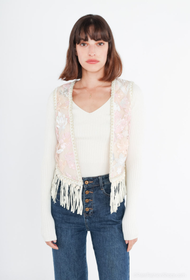 Wholesaler Voyelles - Sleeveless floral vest