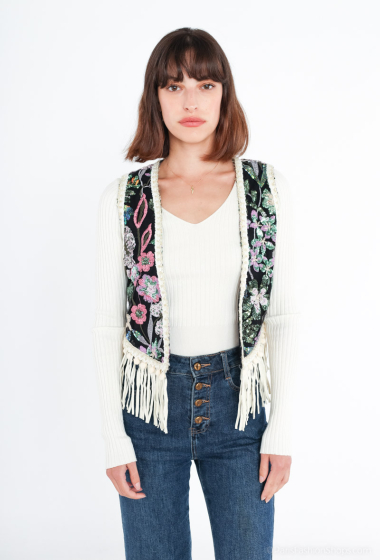 Wholesaler Voyelles - Sleeveless floral vest