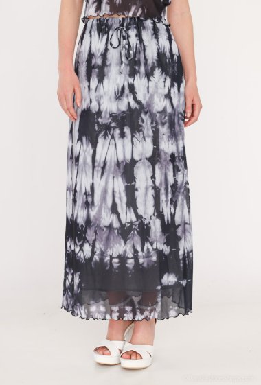 Wholesalers Voyelles - Printed skirt with cord