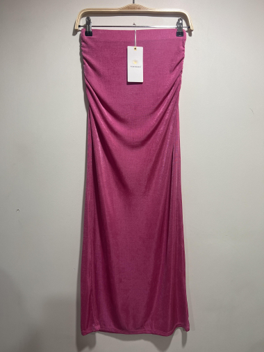 Wholesaler Voyelles - Elastic shiny long skirt