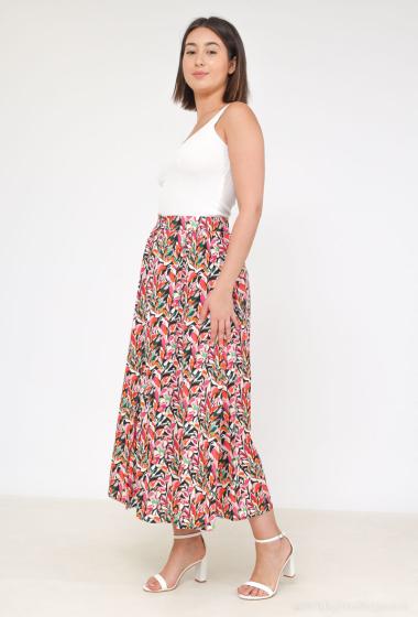 Wholesaler Voyelles - High-waisted maxi skirt with print